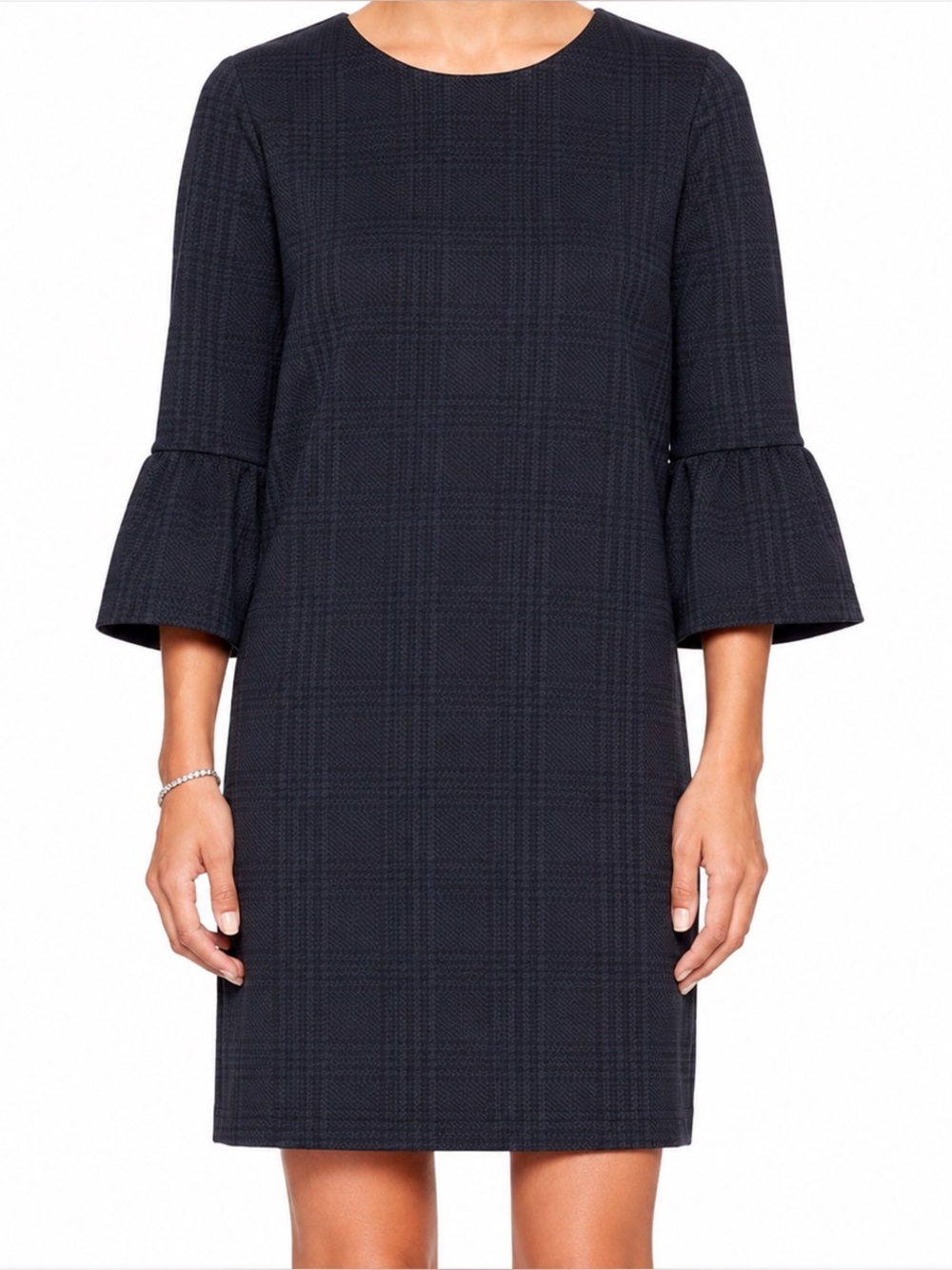 Banana Republic Factory Plaid Bell Sleeve Dress